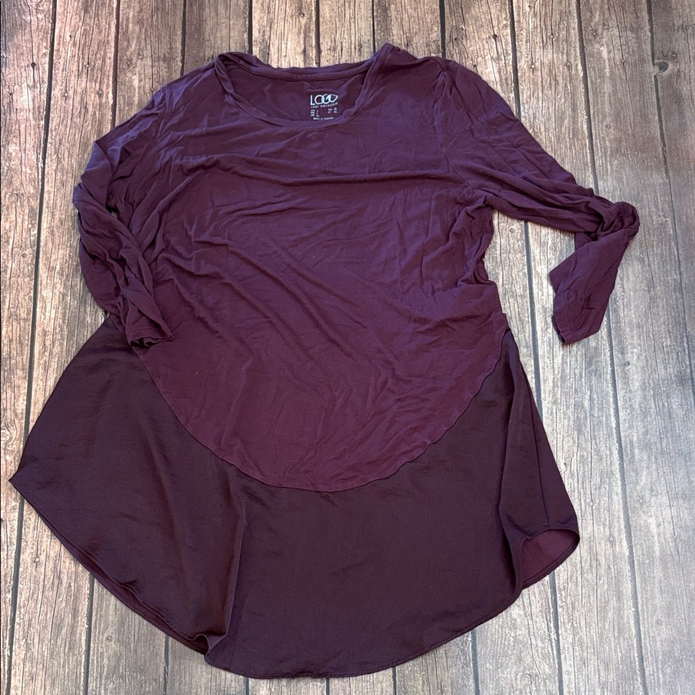 LOGO by Lori Goldstein Women's Plum Tunic Top Sz XL